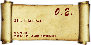 Olt Etelka névjegykártya